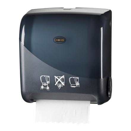 1813handdoek_dispenser_matic_manual_uniqcare_zwart_pearl_wg